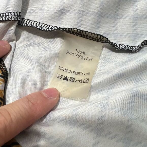 Rokh Turtleneck in Small Houndstooth Satin Jersey Top Sz 4 Brown Beige - Picture 11 of 13